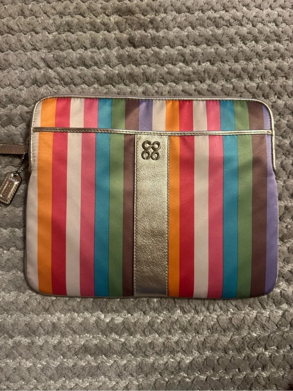 Coach Multicolor  tablet case with Gold Center Panel